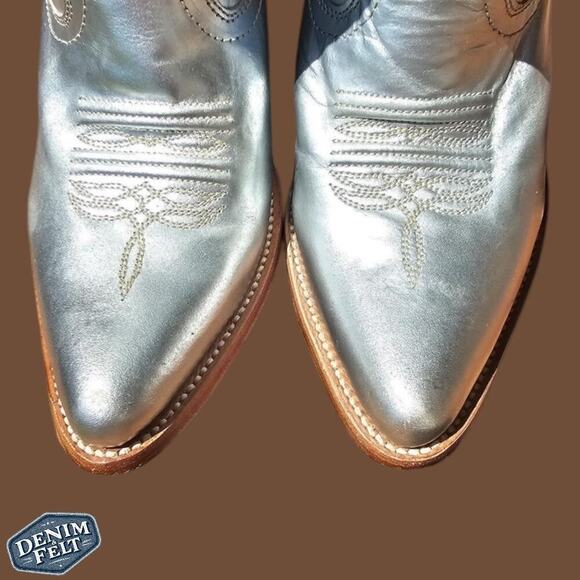 CORRAL WOMEN'S SILVER/TEAL EMBROIDERED ROUND TOE WESTERN COWBOY BOOTS/BOOTIES!! - Picture 8 of 16